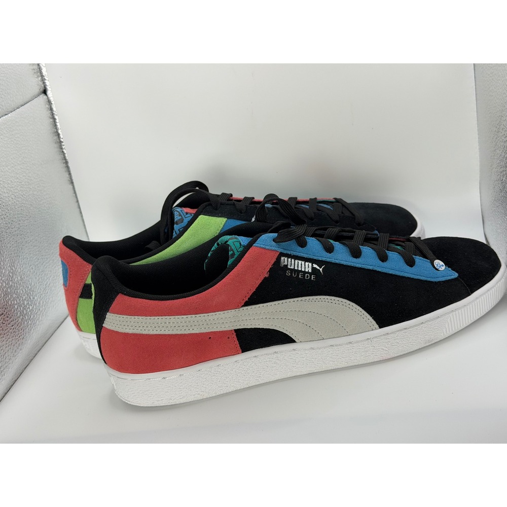 PUMA Suede Classix Fly Mens 13 Black Green Coral Blue Low Top Sneakers NWOB - Picture 3 of 5
